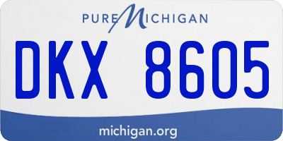 MI license plate DKX8605