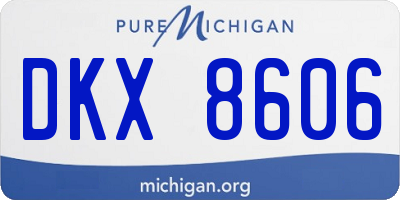 MI license plate DKX8606
