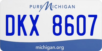 MI license plate DKX8607