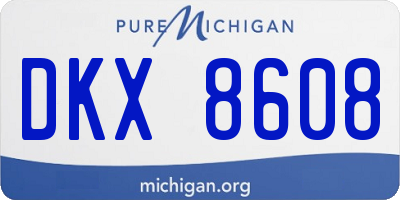 MI license plate DKX8608