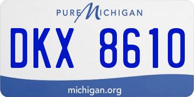 MI license plate DKX8610