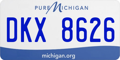 MI license plate DKX8626