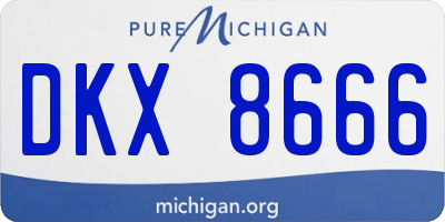 MI license plate DKX8666