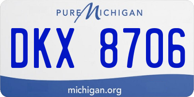 MI license plate DKX8706