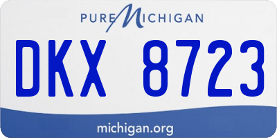 MI license plate DKX8723