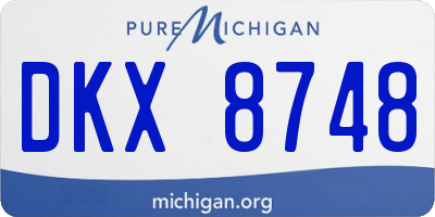 MI license plate DKX8748