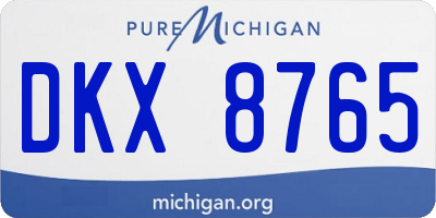 MI license plate DKX8765