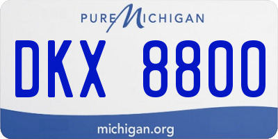 MI license plate DKX8800