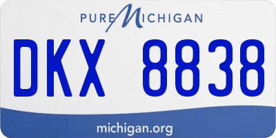 MI license plate DKX8838
