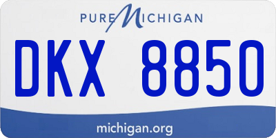 MI license plate DKX8850