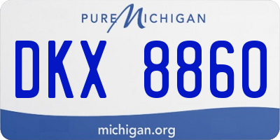 MI license plate DKX8860
