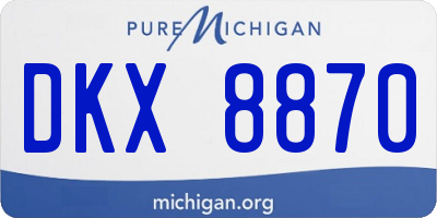 MI license plate DKX8870