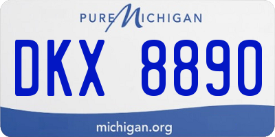 MI license plate DKX8890