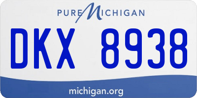 MI license plate DKX8938