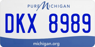MI license plate DKX8989