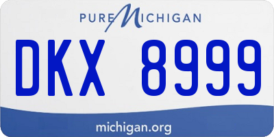 MI license plate DKX8999