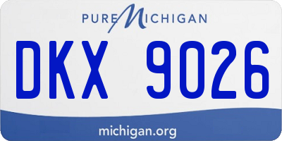 MI license plate DKX9026