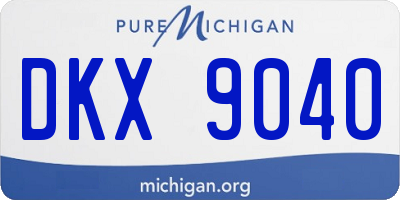 MI license plate DKX9040