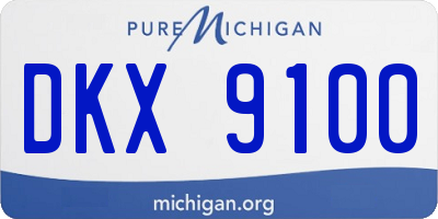 MI license plate DKX9100