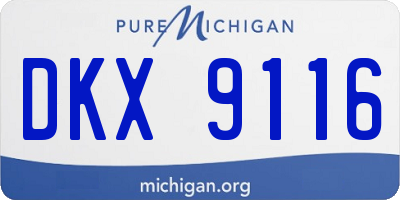 MI license plate DKX9116