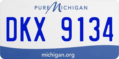MI license plate DKX9134