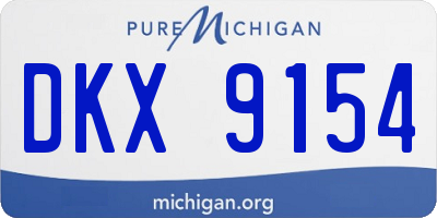 MI license plate DKX9154