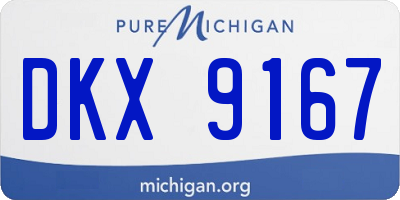MI license plate DKX9167