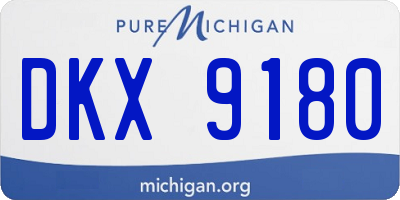 MI license plate DKX9180