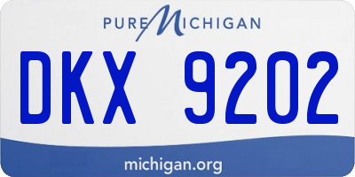 MI license plate DKX9202
