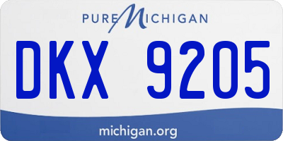 MI license plate DKX9205