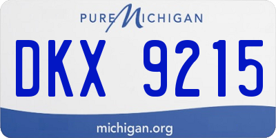MI license plate DKX9215