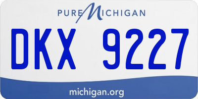 MI license plate DKX9227