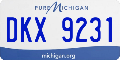 MI license plate DKX9231