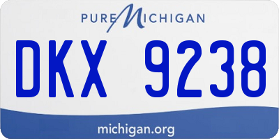 MI license plate DKX9238