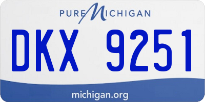 MI license plate DKX9251