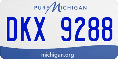 MI license plate DKX9288