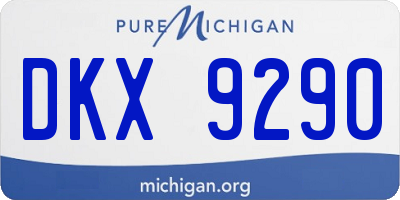 MI license plate DKX9290