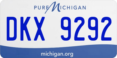 MI license plate DKX9292