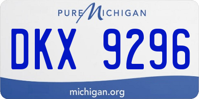 MI license plate DKX9296