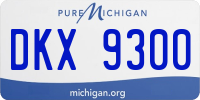 MI license plate DKX9300
