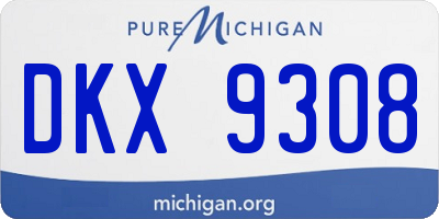 MI license plate DKX9308