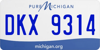 MI license plate DKX9314