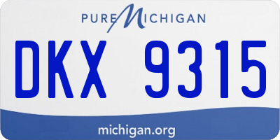 MI license plate DKX9315