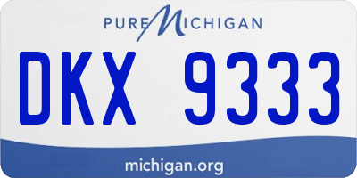 MI license plate DKX9333