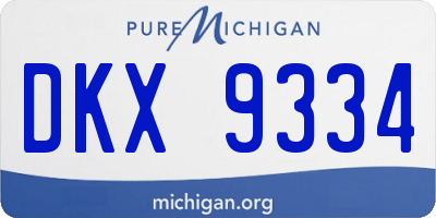 MI license plate DKX9334