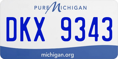 MI license plate DKX9343