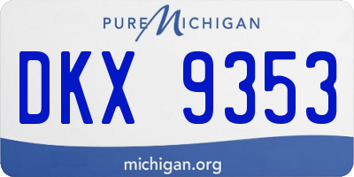 MI license plate DKX9353