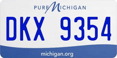 MI license plate DKX9354