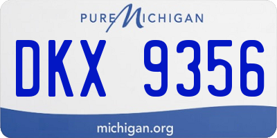 MI license plate DKX9356