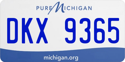 MI license plate DKX9365